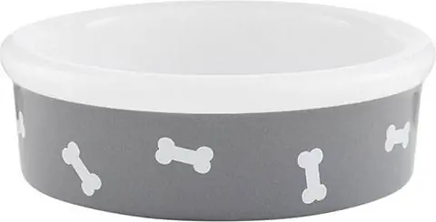 Signature Housewares Bones Non-Skid Керамикалык Dog Bowl