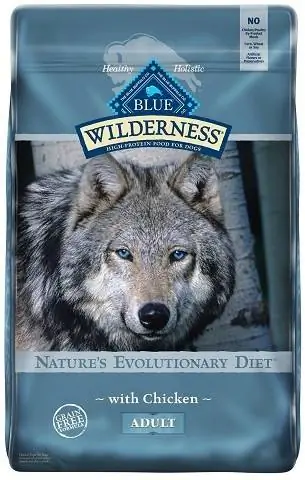 Blue Buffalo Wilderness ქათმის რეცეპტი მარცვლეულის გარეშე მშრალი ძაღლის საკვები