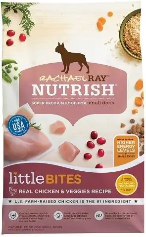 Rachael Ray Nutrish Little Bites Mažos veislės Natūralios tikros vištienos ir daržovių receptas Sausas šunų maistas