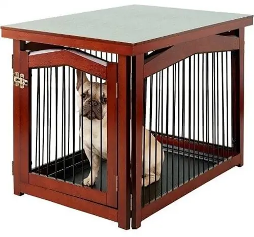 Merry Products 2-in-1 Configurable Single Door Furniture Style Dog Crate & Gate