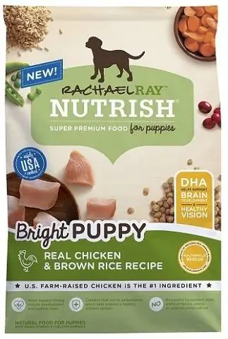 Rachael Ray Nutrish Bright Puppy Resipi Ayam Sebenar & Beras Perang Makanan Anjing Kering