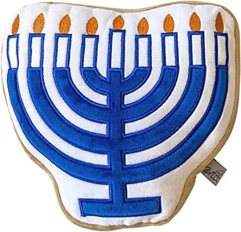 Vidējās Hanukas Menoras cukura cepumu suņu rotaļlieta