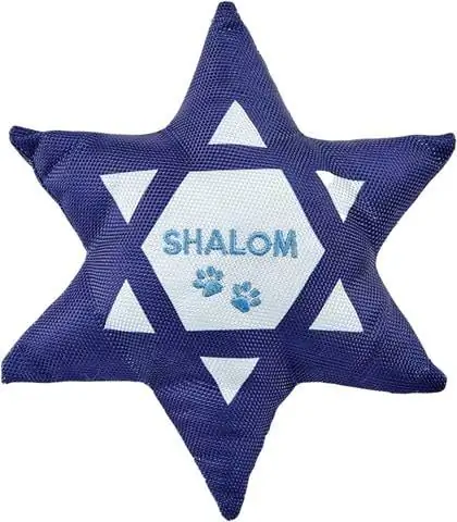 Rite Lite Chewdaica Shalom Star of David Pīkstoša suņu rotaļlieta