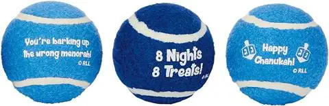 Rite Lite Chewdaica Juego de 3 Pelotas de Tenis Chanukah