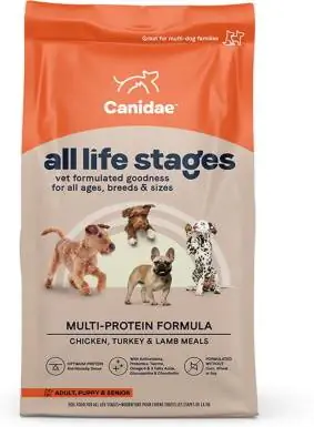 CANIDAE Txhua Lub Neej Ua Si Nqaij qaib, Qaib ntxhw & Lamb Formula Dry Dog Food