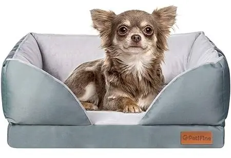 PetiFine Memory Foam Dog Bed สำหรับสุนัขพันธุ์เล็ก