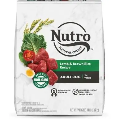 وصفة Nutro Natural Choice للبالغين من لحم الضأن والأرز البني طعام جاف للكلاب