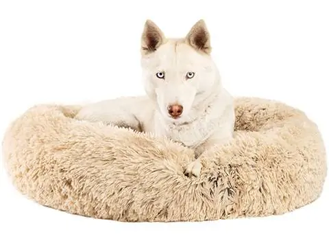 Sheri Luxury Shag Fur Donut Cuddler Dog Bed