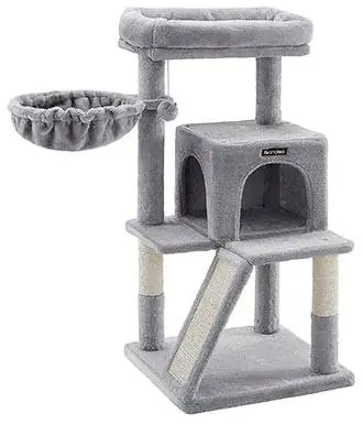 FEANDREA Small Cat Tower Dengan Perch yang Melebar