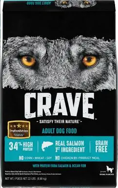 Crave avec des protéines de saumon et d'océan