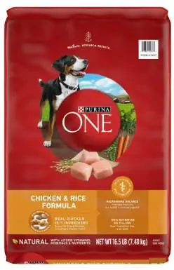 Purina One Nourriture sèche pour chiens adultes Formule poulet et riz