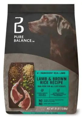 Pure Balance Receta de cordero y arroz integral Alimento seco para perros