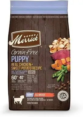 3Ricetta Merrick Grain-Free Puppy Chicken & Sweet Potato Cibo secco per cani