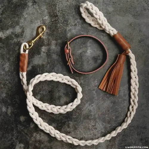 Leash Anjing DIY Tali Jalinan Lainnya- Liagffith