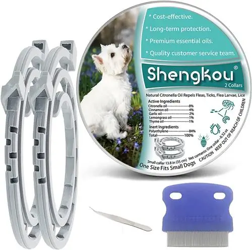 Shengkou Natural Flea at Tick Collar para sa Maliit na Aso