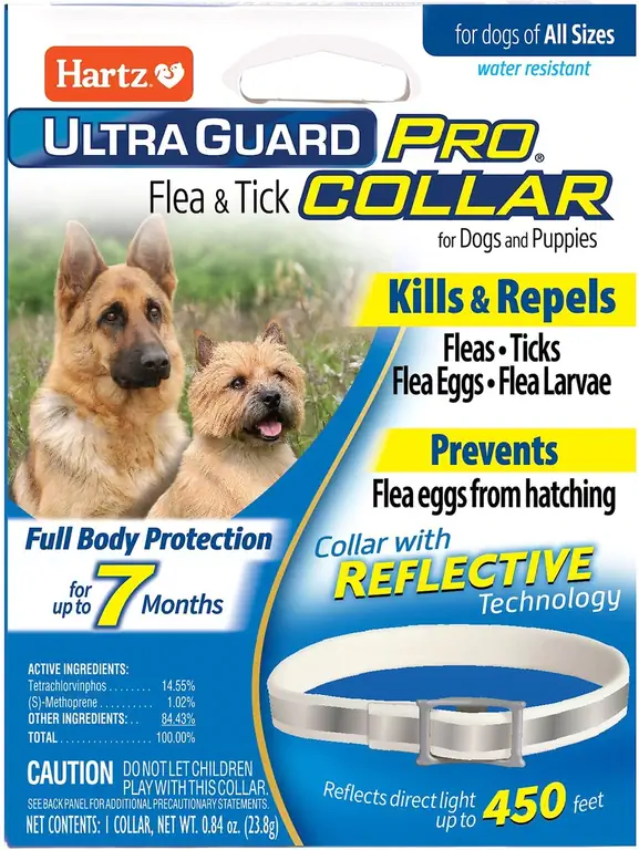 Hartz UltraGuard Pro ปลอกคอกันเห็บและหมัดสะท้อนแสงสำหรับสุนัขและลูกสุนัข