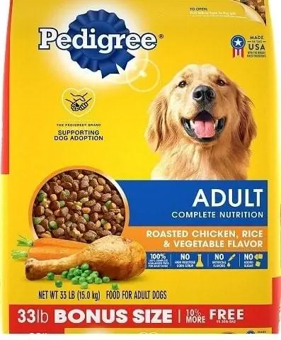 Pedigree Adult Nutrisi Lengkap Ayam Panggang, Nasi & Makanan Anjing Kering Rasa Sayur