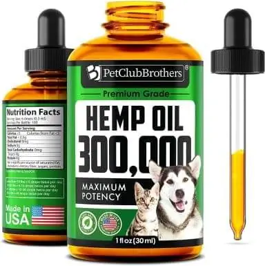 PETCLUBBROTHERS B (2 Pack) Hemp Oil para sa Mga Aso at Pusa