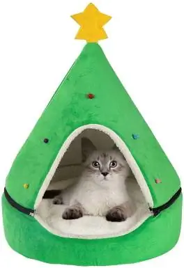 laamei Cat Bed Christmas Tree Tent