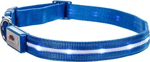 Blazin' Safety LED USB Isi Ulang Nylon Dog Collar