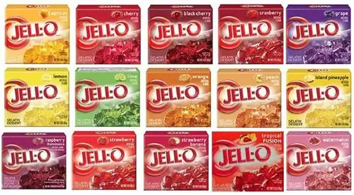 forskjellige smaker av Jell-O Gelatin