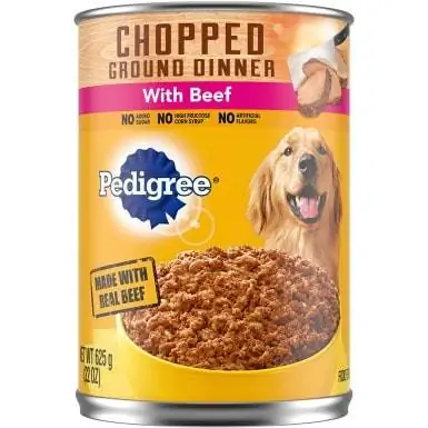 Pedigree Chopped Av noj hmo nrog nqaij nyuj kaus poom dev noj