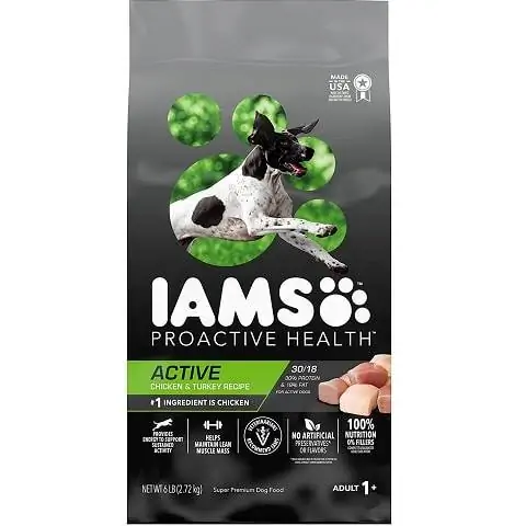 IAMS प्रोएक्टिव हाई प्रोटीन चिकन टर्की डॉग फ़ूड