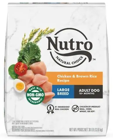 Nutro Natural Choice Large Breed voksen kylling & brun ris oppskrift Tørr hundemat