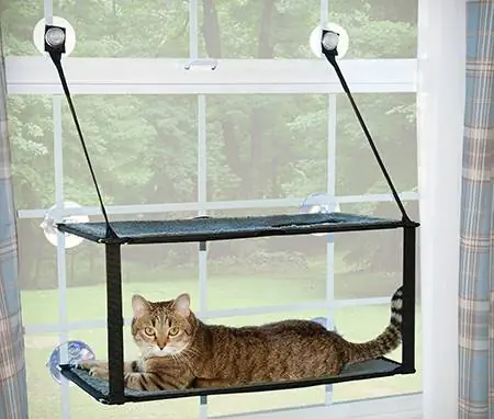 K&H Pet Products Percha de ventana para gatos con montaje EZ de doble pila