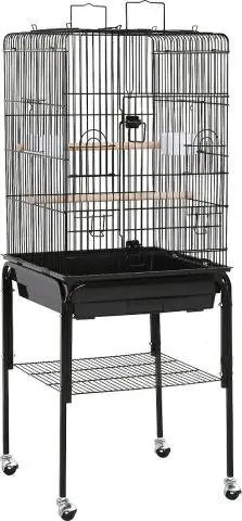 Yaheetech Play Top Detachable Rolling Stand Metal Bird Cage