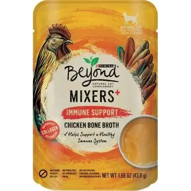 Purina Beyond Mixers Immune Support Caldo de osso de galinha Complemento de alimento úmido para gatos