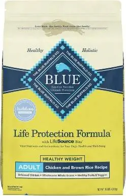 Blue Buffalo Life Protection Formula משקל בריא למבוגרים מתכון עוף ואורז חום מזון יבש לכלבים