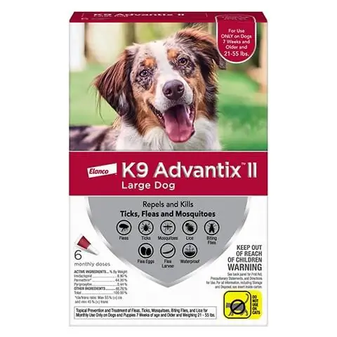 K9 Advantix II ošetrenie proti blchám a kliešťom