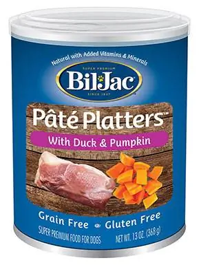 Bil-Jac Pate Platters Grain-Free na may Duck at Pumpkin Canned Dog Food