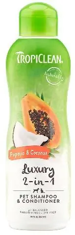 TropiClean Papaya & Coconut Hundeshampoo und Spülung