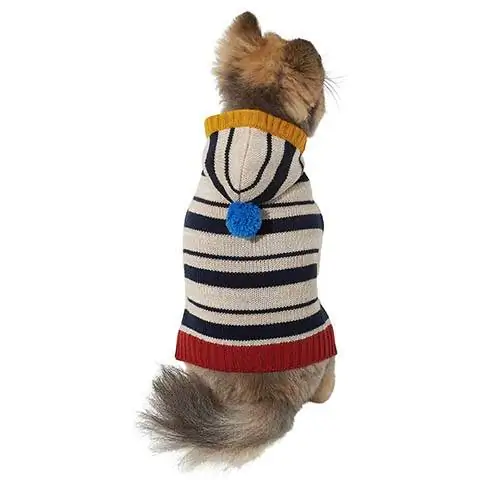 Wagatude Multi-Colored Striped Hood Dog Sweater