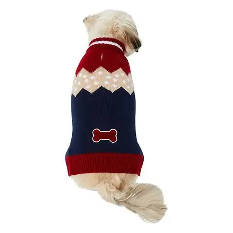 Frisco Colorblock Bone Accent Dog Sweater