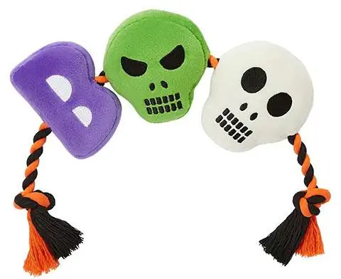 Frisco Halloween Boo Plush with Rope Squeaky Toy