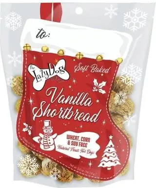 Pasji priboljški The Lazy Dog Cookie Co. Vanilla Shortbread Stocking