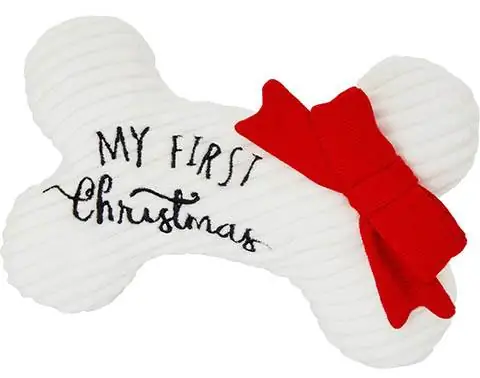 Frisco Holiday My First Christmas Bone Plus Squeaky Dog Toy