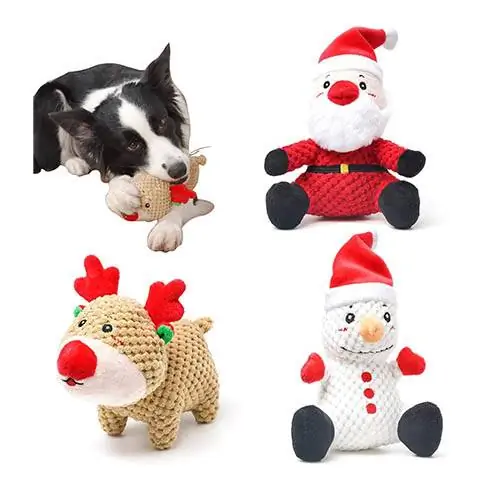 Pacote de brinquedos para cães de pelúcia mais recentes da UNIWILAND para filhotes, pacote com 3 brinquedos de pelúcia duráveis para mastigar