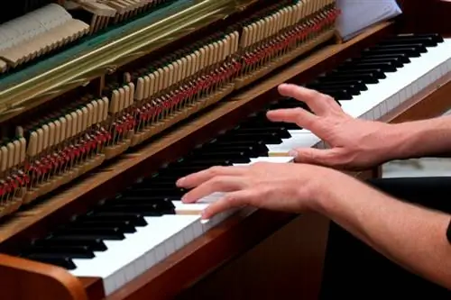 Pianista che suona il pianoforte