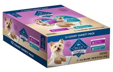 Blue Buffalo Delights Small Breed Top الخالي من الحبوب من Pate Wet Dog Food