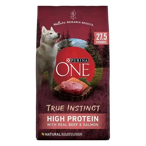 Purina ONE Natural High Protein True Instinct amb verd real i menjar sec per a gossos de salmó