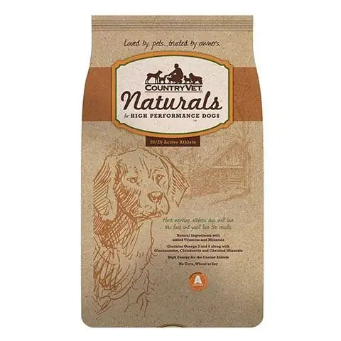 Country Vet Naturals 30 20 Aktív sportoló kutyaeledel