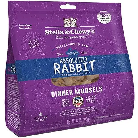 Stella &Chewy's Absolutely Rabbit Dinner Morsels อาหารแมวดิบแช่แข็งแห้ง