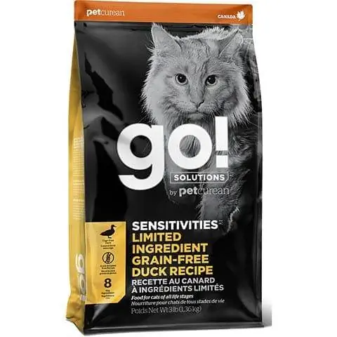 Ir! SENSITIVITIES Alimento seco para gatos sem grãos de pato com ingredientes limitados