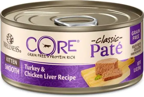 Wellness CORE Natural Grain Free Turkey at Chicken Liver Pate Canned Kitten Food