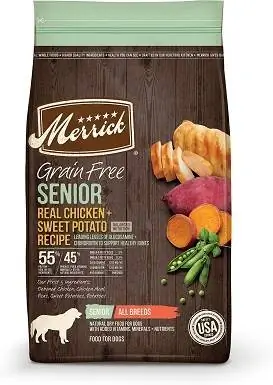 5Merrick Grain-Free Senior Poulet + Recette de Patate Douce Croquettes pour Chiens