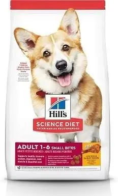 8Hill's Science Diet Adult Small Bites kana ja odra retseptiga koerakuivtoit